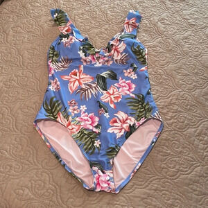 Blue Floral Swimsuit